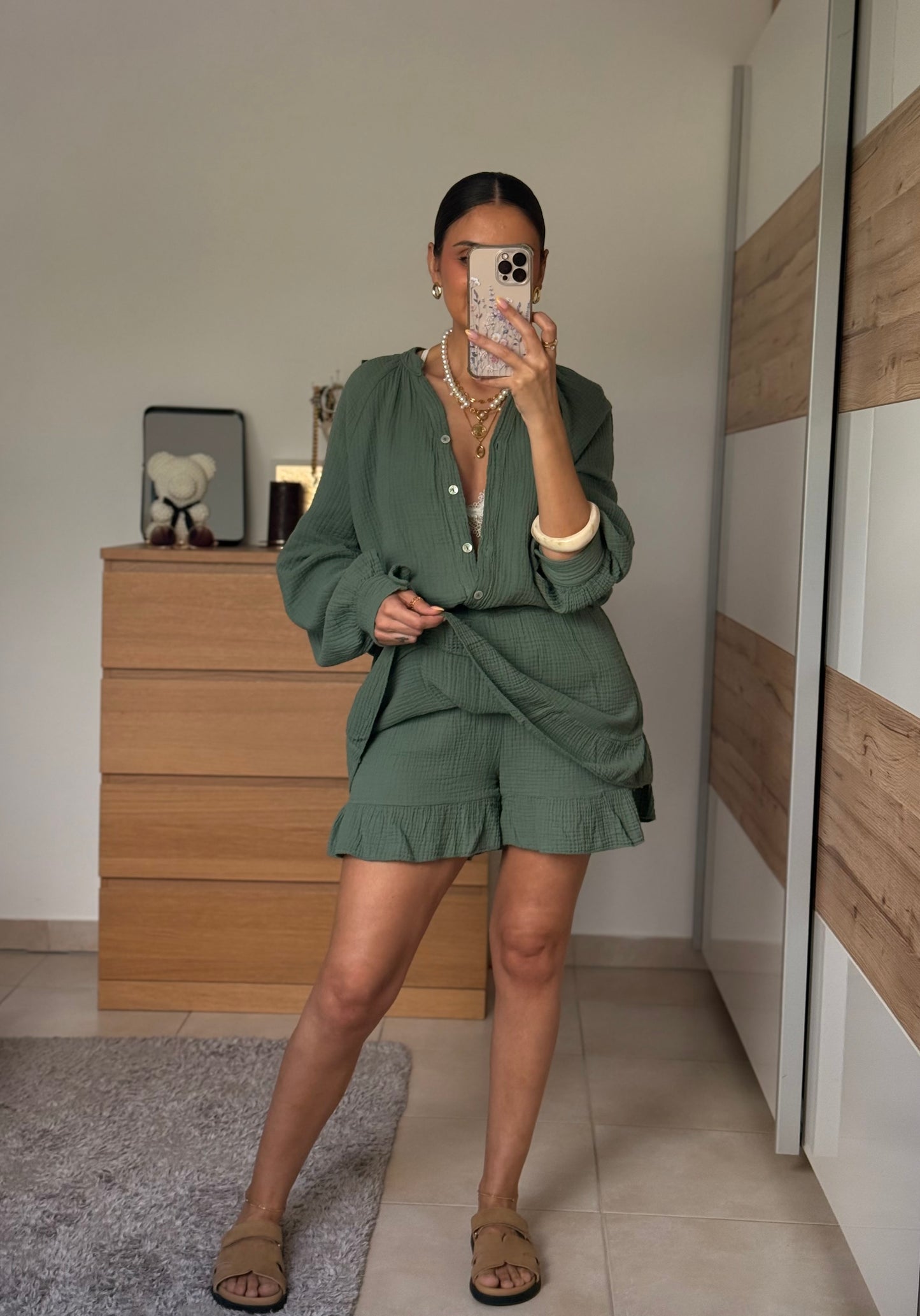 JOLIE-ensemble jupe short et blouse