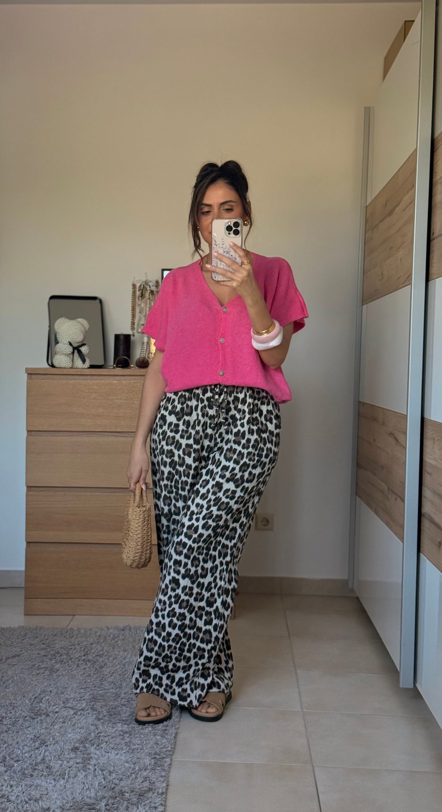 KATHLEEN gilet très doux fuchsia