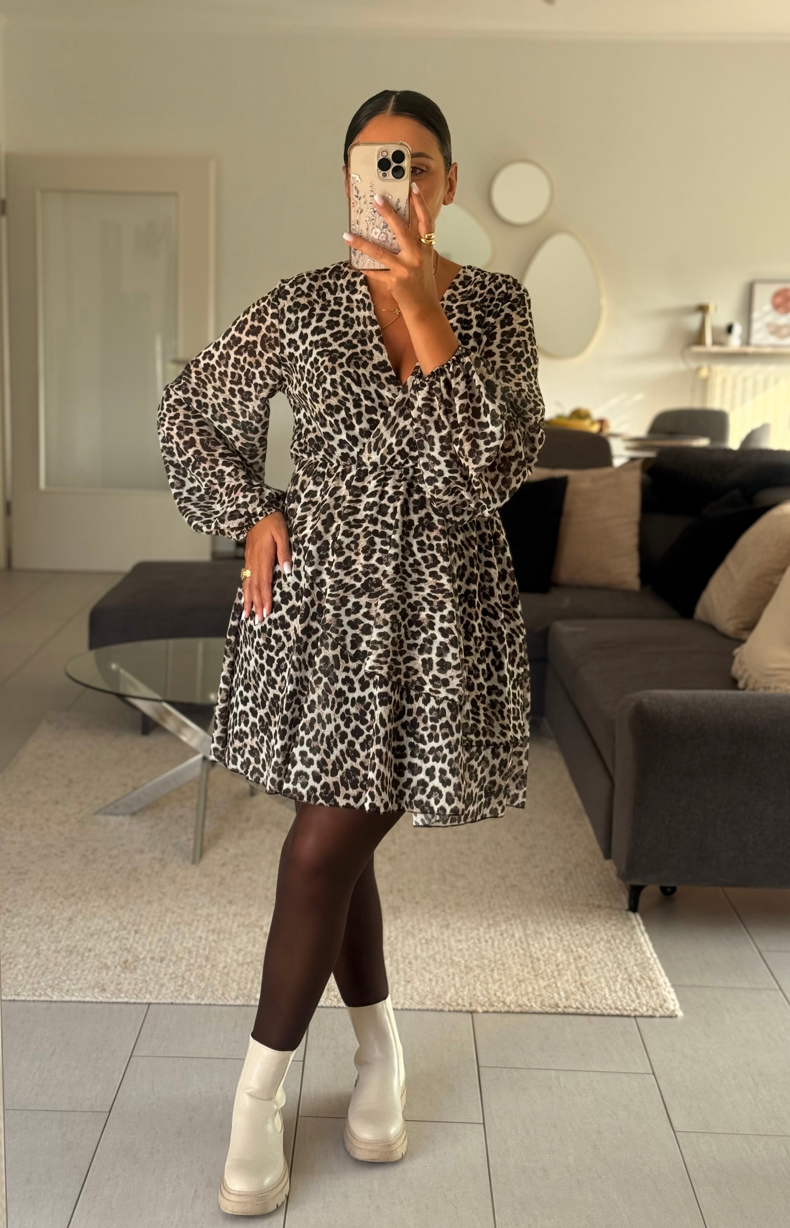 CATHY-Robe léopard