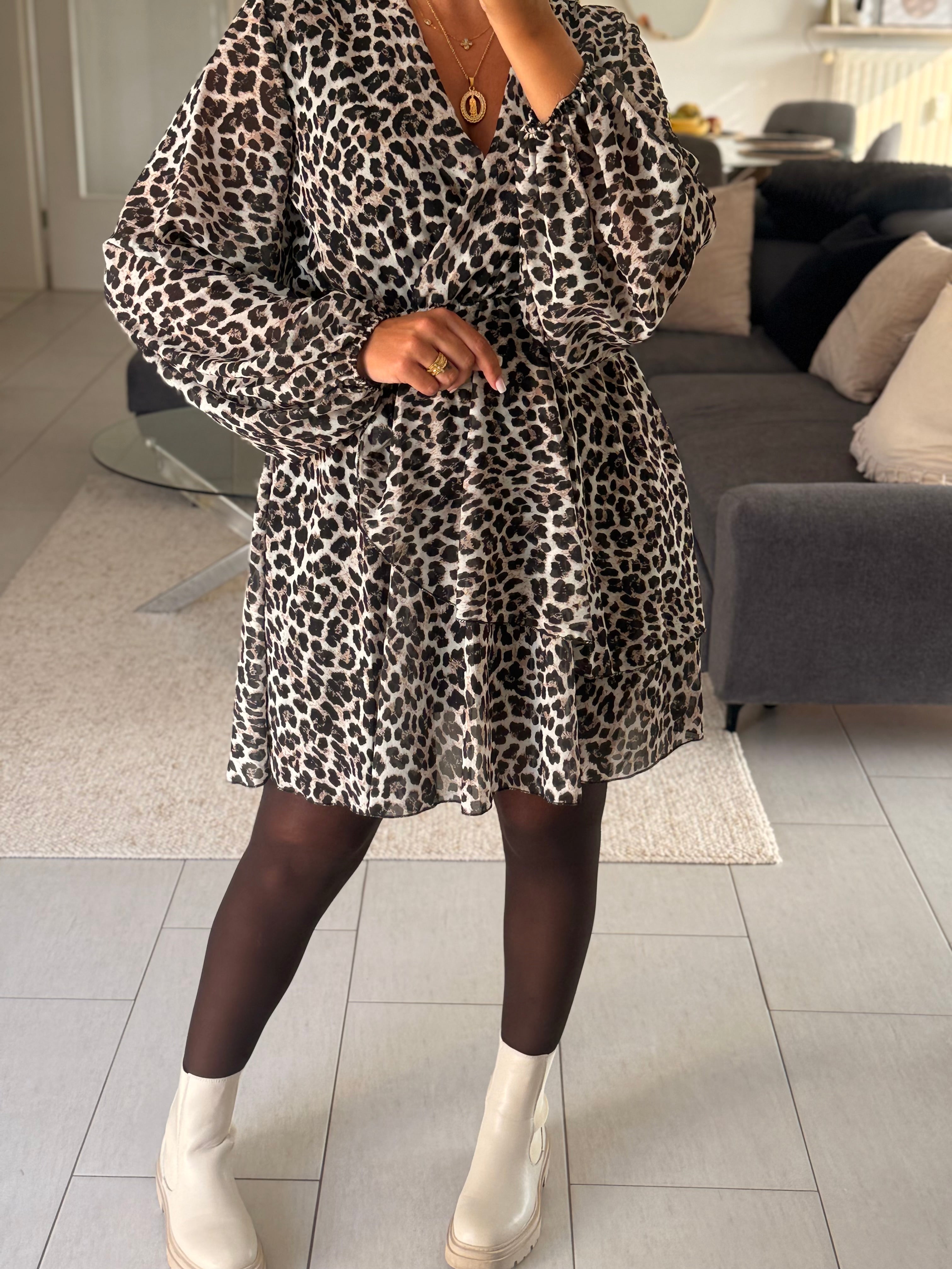 CATHY-Robe léopard