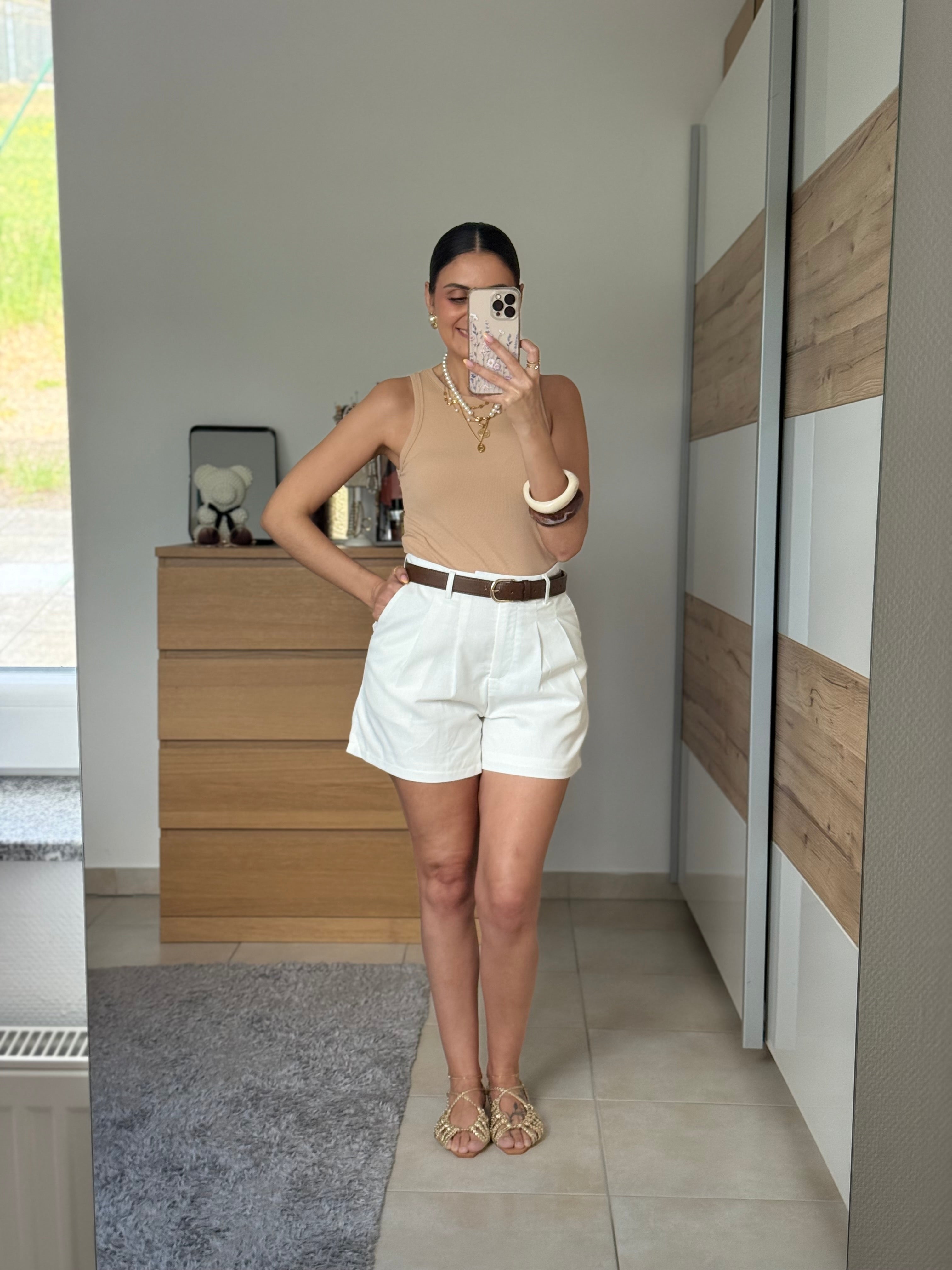 OLIVIA-Short a pince en lin