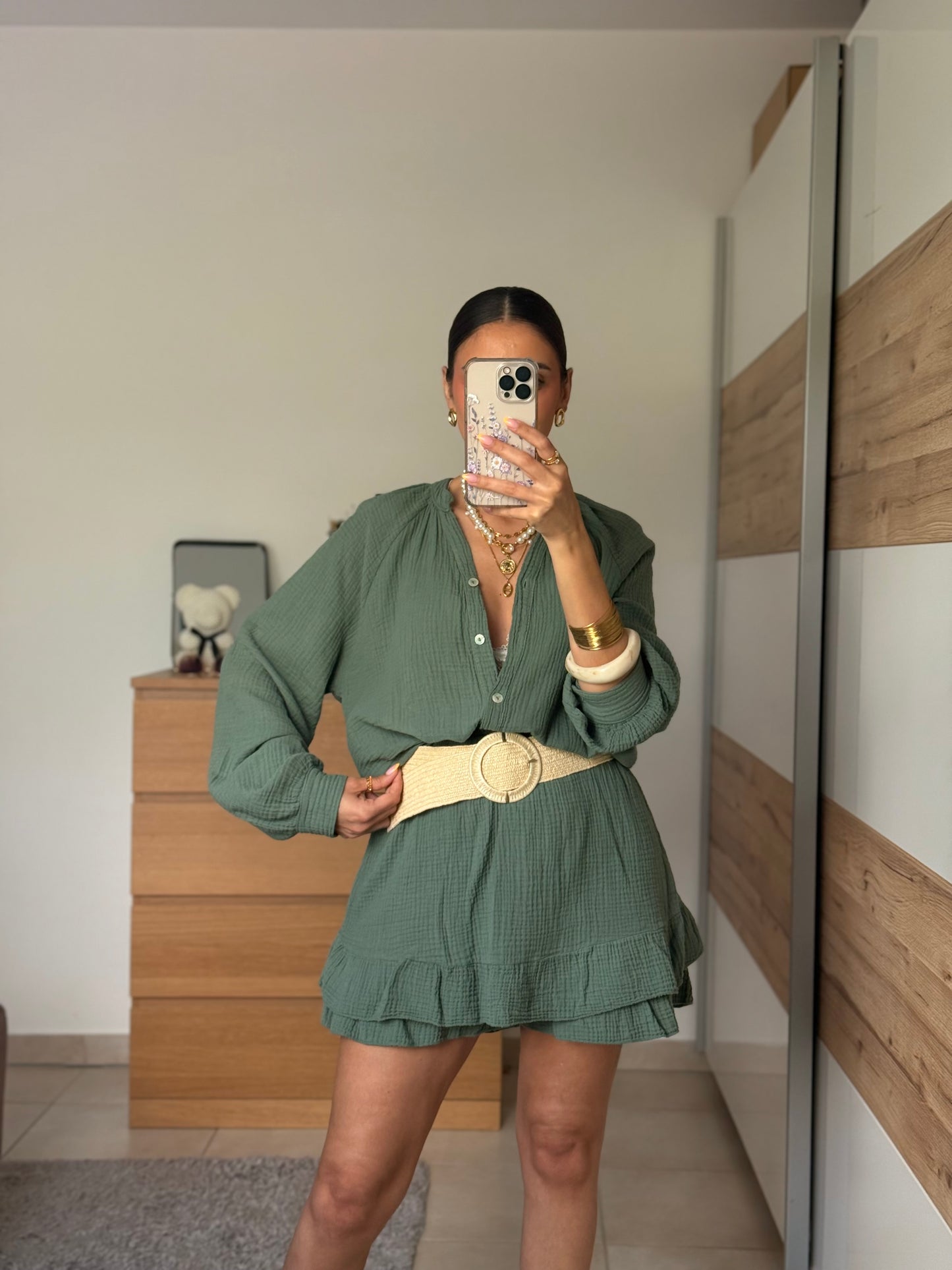 JOLIE-ensemble jupe short et blouse