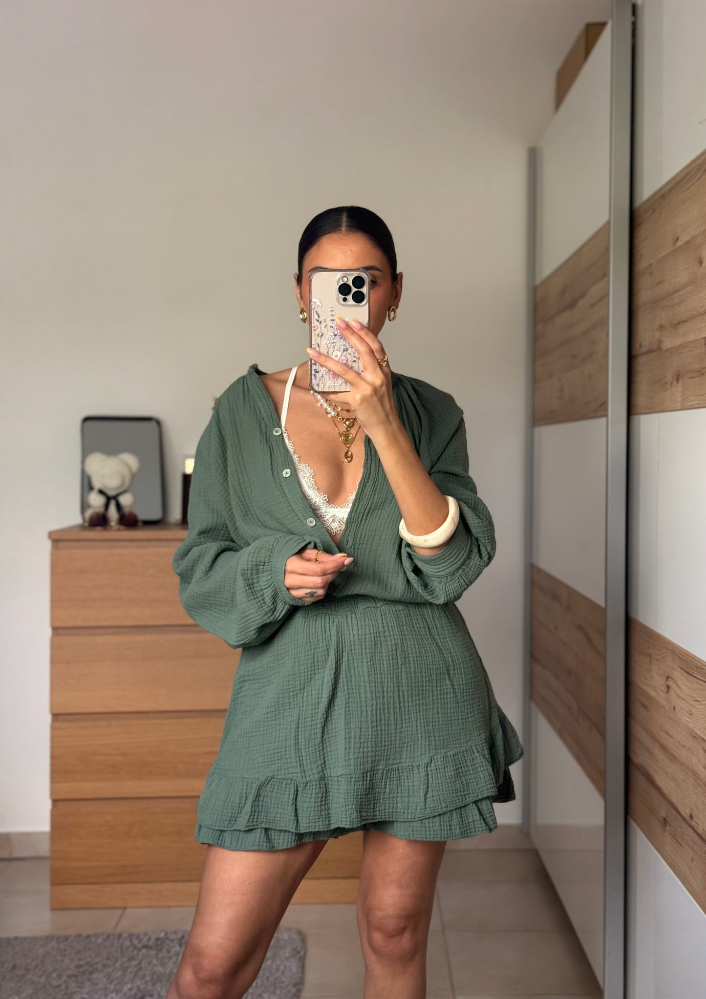 JOLIE-ensemble jupe short et blouse