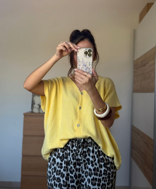 MOIRA Gilet très doux jaune claire